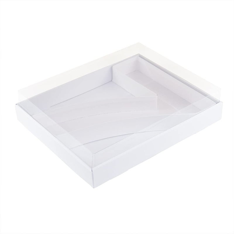 WENPACK 12.5"" Cardboard Number Shaped Mache Cupcake Strawberries Fillable Carton Box with Clear Lid (White  7) - Image 2
